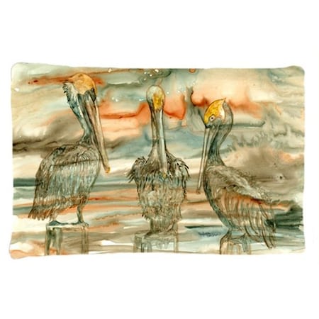 Carolines Treasures Carolines Treasures 8980PILLOWCASE Pelicans on Their Perch Abstract Fabric Standard Pillowcase 8980PILLOWCASE